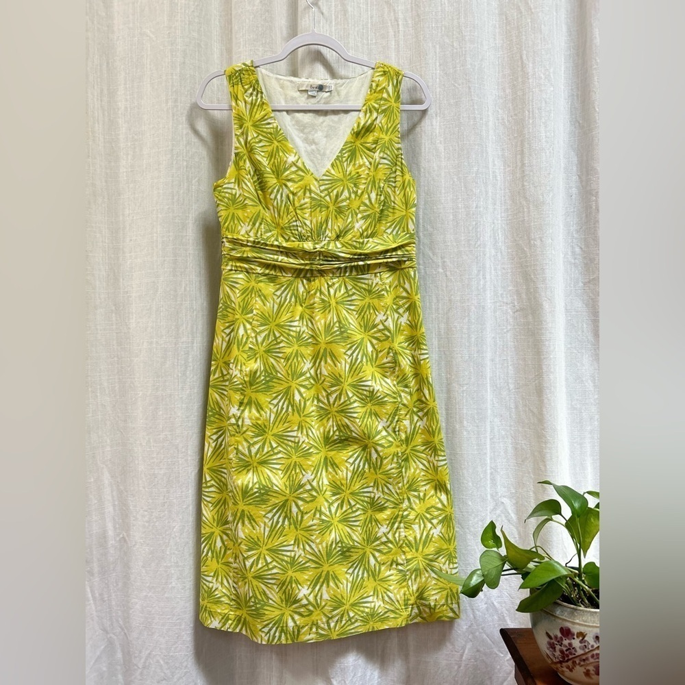Boden Sleeveless Green Floral Dress Knee Length Women's Size US 6 long